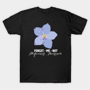 Forget Me Not Alzheimers Awareness, Ribbon, Purple Day, Alzheimer's Association, Dementia Care, Senior Care T-Shirt